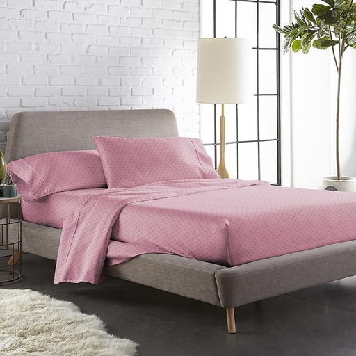 [E-COM09] Blue Dahlia 300 TC Cotton Flat Bedsheet for Single Bed, Sateen Weave Single Size 